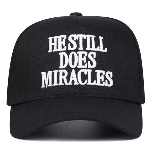 Unisex HESTILL DOES MIRACLES Embroidery Baseball Caps Spring and Autumn Outdoor Adjustable Casual Hats Hip Hop Hat Sunscreen Hat