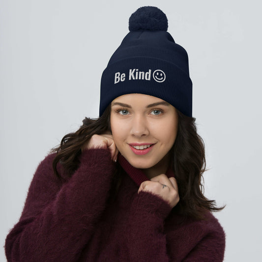 Be Kind Pom-Pom Beanie