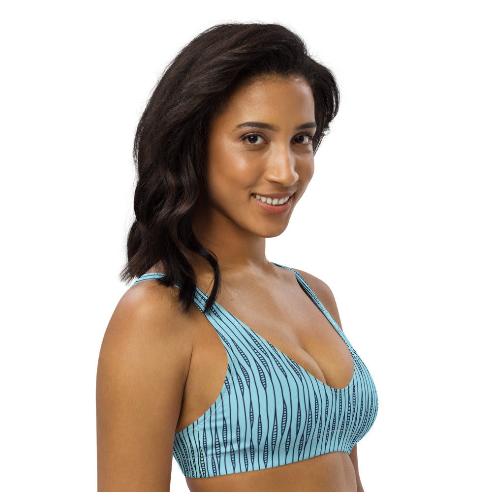 Better Off Blue padded bikini top
