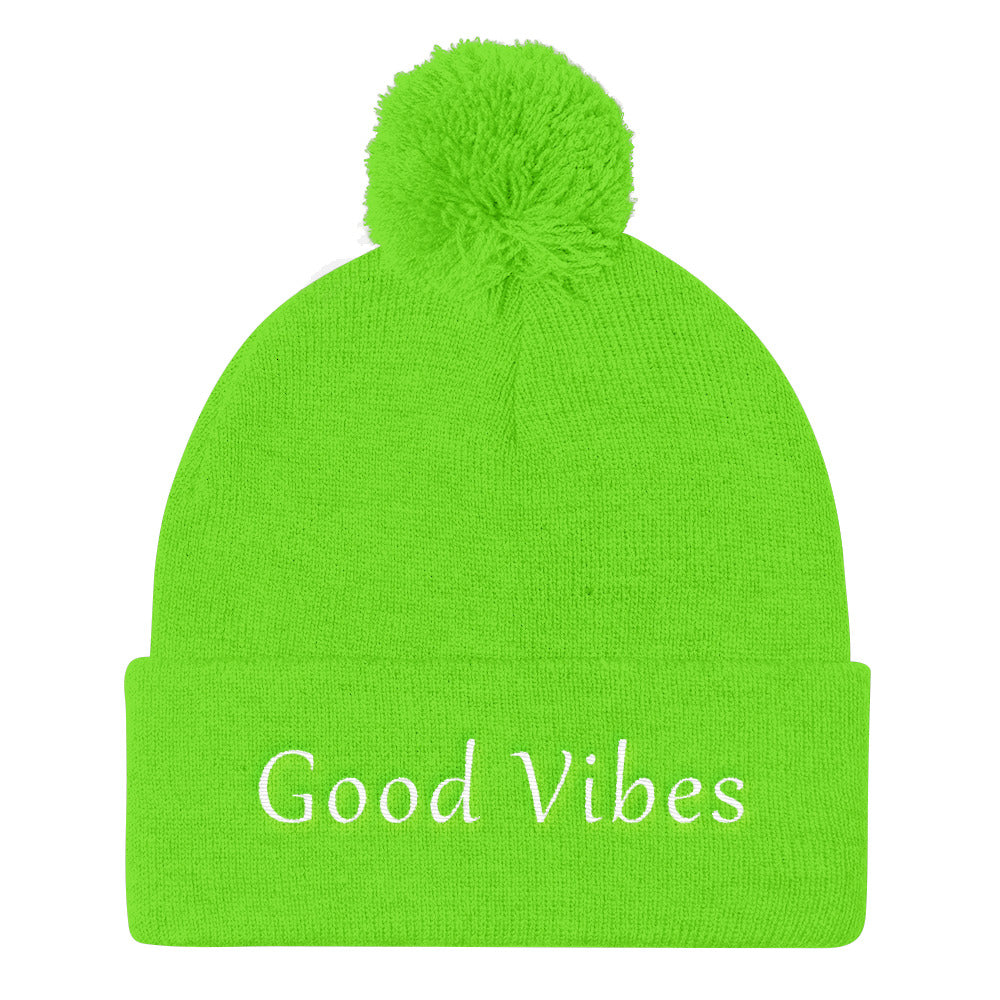 Good Vibes Pom Beanie