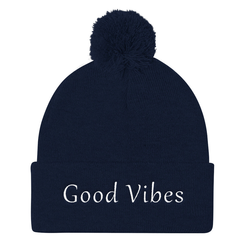 Good Vibes Pom Beanie