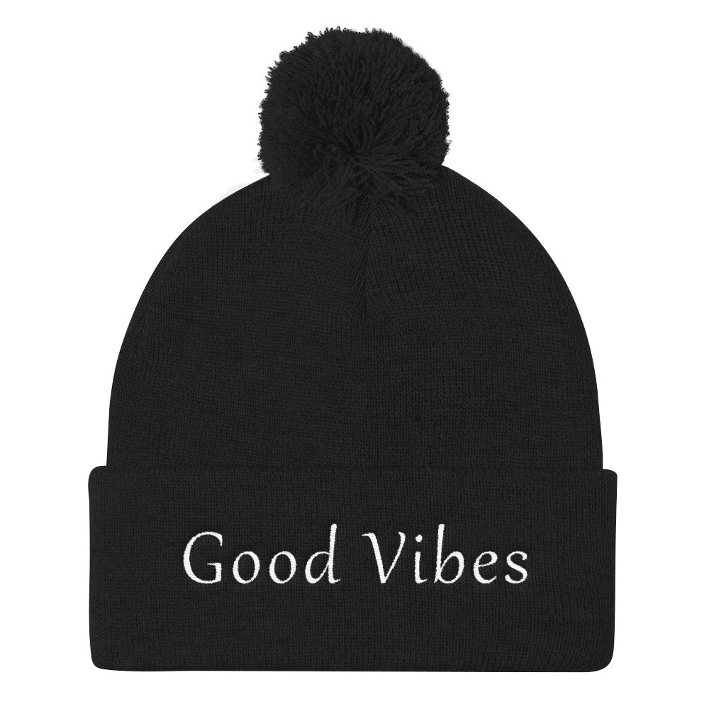 Good Vibes Pom Beanie