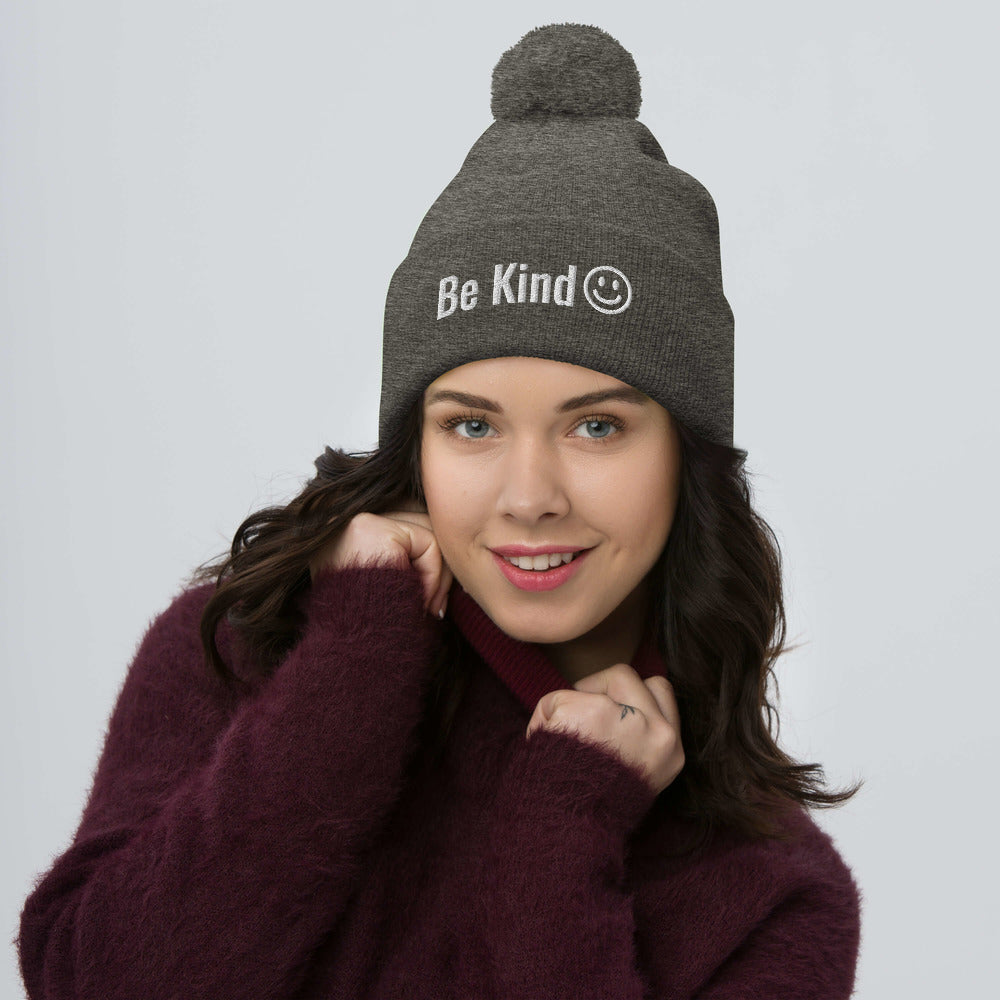 Be Kind Pom-Pom Beanie