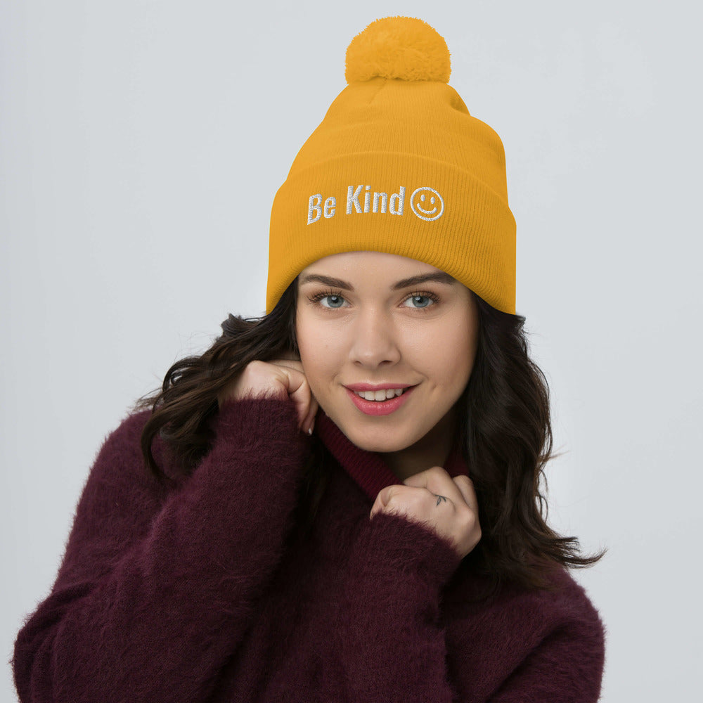 Be Kind Pom-Pom Beanie