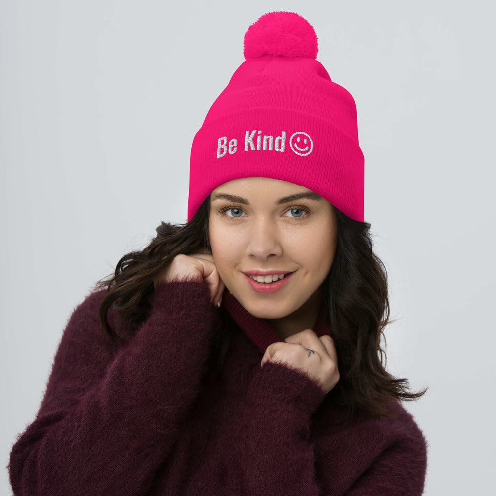 Be Kind Pom-Pom Beanie