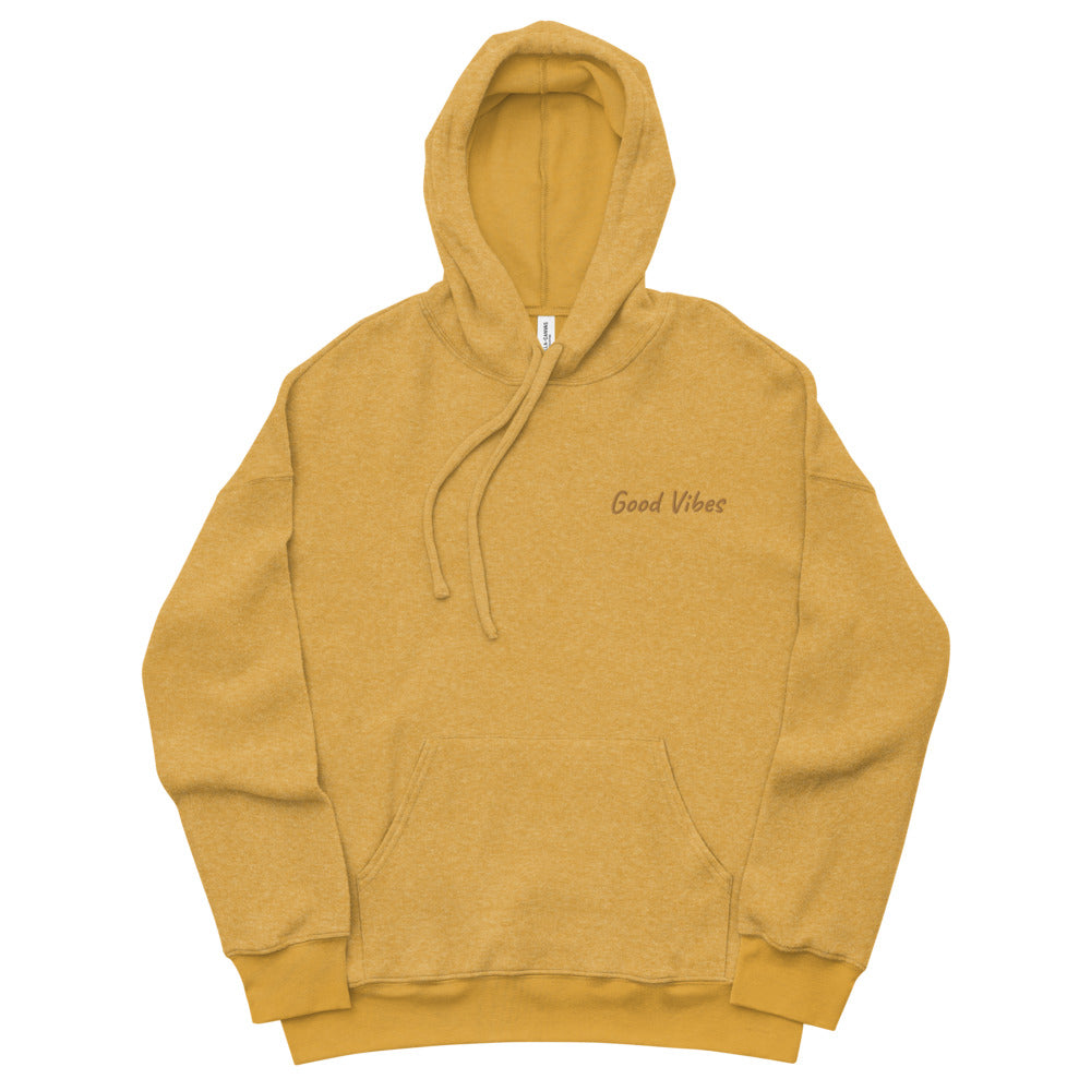 Good Vibes Golden Sueded Fleece Hoodie